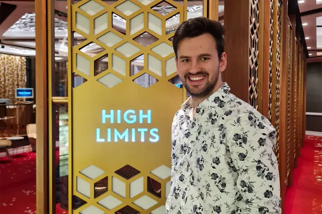 Elias Holloway in front of the High Limits room
